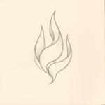 Loose Pencil Sketch Flame Tattoo