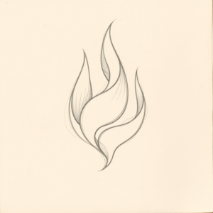 Loose Pencil Sketch Flame Tattoo