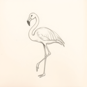 Loose Pencil Sketch Flamingo Tattoo