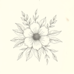Loose Pencil Sketch Floral Tattoo