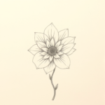 Loose Pencil Sketch Flower Tattoo