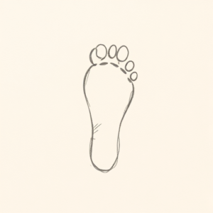 Loose Pencil Sketch Footprint Tattoo