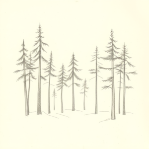 Loose Pencil Sketch Forest Tattoo