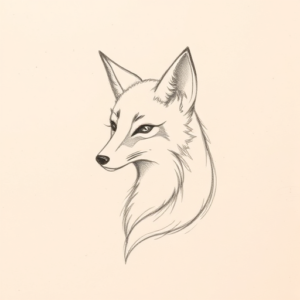 Loose Pencil Sketch Fox Tattoo