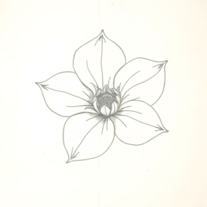 Loose Pencil Sketch Gardenia Tattoo