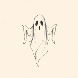 Loose Pencil Sketch Ghost Tattoo