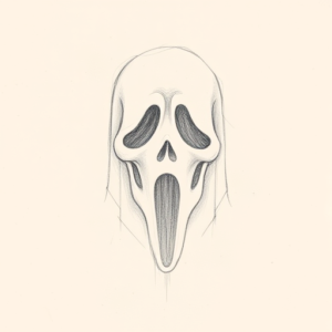 Loose Pencil Sketch Ghostface Tattoo