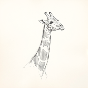 Loose Pencil Sketch Giraffe Tattoo