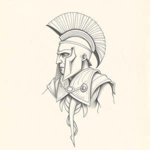 Loose Pencil Sketch Gladiator Tattoo