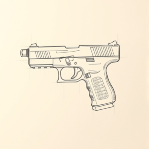 Loose Pencil Sketch Glock Tattoo
