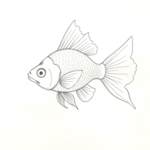 Loose Pencil Sketch Goldfish Tattoo