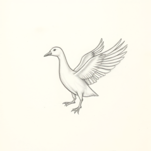 Loose Pencil Sketch Goose Tattoo