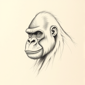 Loose Pencil Sketch Gorilla Tattoo