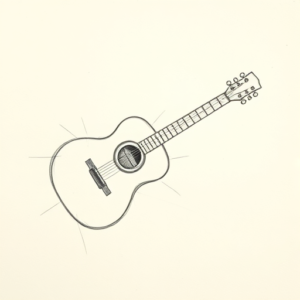 Loose Pencil Sketch Guitar Tattoo