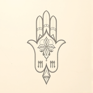 Loose Pencil Sketch Hamsa Tattoo