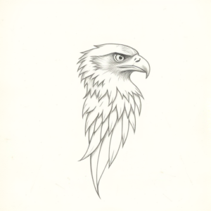 Loose Pencil Sketch Hawk Tattoo