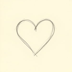 Loose Pencil Sketch Heart Tattoo