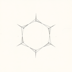 Loose Pencil Sketch Hexagon Tattoo