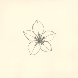 Loose Pencil Sketch Honeysuckle Tattoo