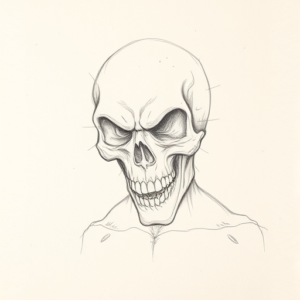 Loose Pencil Sketch Horror Tattoo