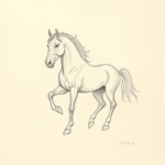 Loose Pencil Sketch Horse Tattoo