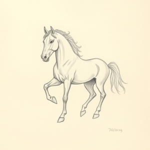 Loose Pencil Sketch Horse Tattoo