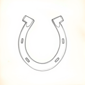 Loose Pencil Sketch Horseshoe Tattoo