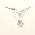 Loose Pencil Sketch Hummingbird Tattoo