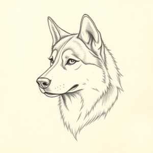 Loose Pencil Sketch Husky Tattoo