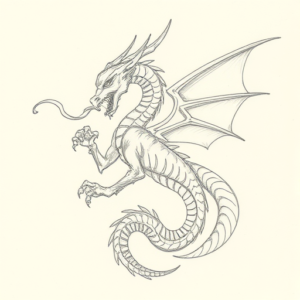 Loose Pencil Sketch Hydra Tattoo