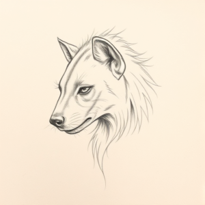 Loose Pencil Sketch Hyena Tattoo