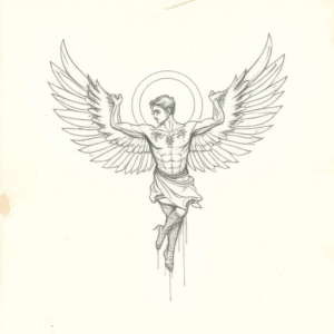 Loose Pencil Sketch Icarus Tattoo