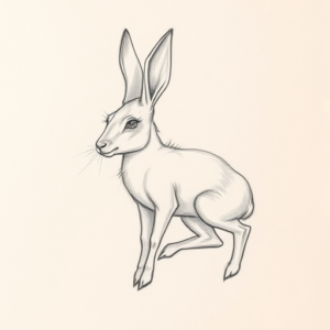 Loose Pencil Sketch Jackalope Tattoo