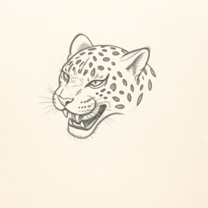 Loose Pencil Sketch Jaguar Tattoo