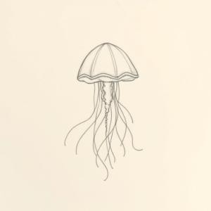 Loose Pencil Sketch Jellyfish Tattoo