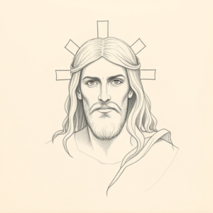 Loose Pencil Sketch Jesus Tattoo