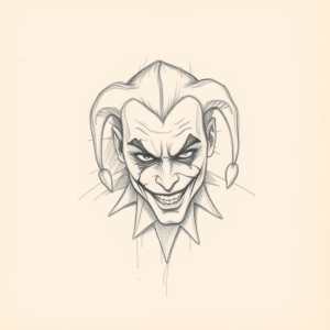 Loose Pencil Sketch Joker Tattoo