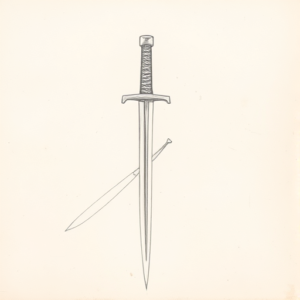 Loose Pencil Sketch Katana Tattoo