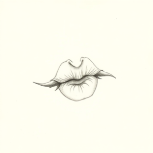 Loose Pencil Sketch Kiss Tattoo