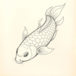 Loose Pencil Sketch Koi Tattoo