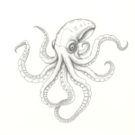 Loose Pencil Sketch Kraken Tattoo