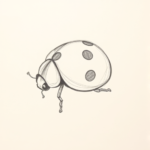 Loose Pencil Sketch Ladybug Tattoo