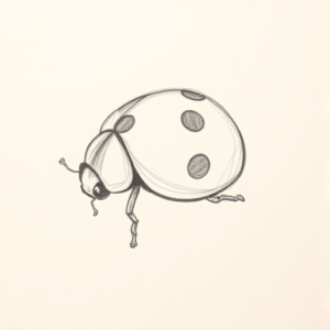 Loose Pencil Sketch Ladybug Tattoo
