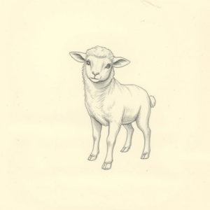 Loose Pencil Sketch Lamb Tattoo