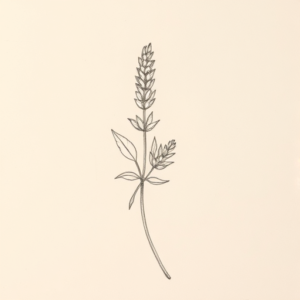 Loose Pencil Sketch Lavender Tattoo