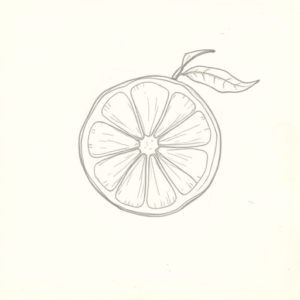 Loose Pencil Sketch Lemon Tattoo