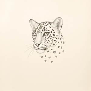 Loose Pencil Sketch Leopard Tattoo