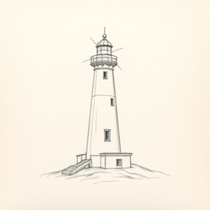 Loose Pencil Sketch Lighthouse Tattoo