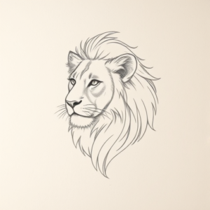 Loose Pencil Sketch Lioness Tattoo