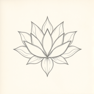 Loose Pencil Sketch Lotus Tattoo